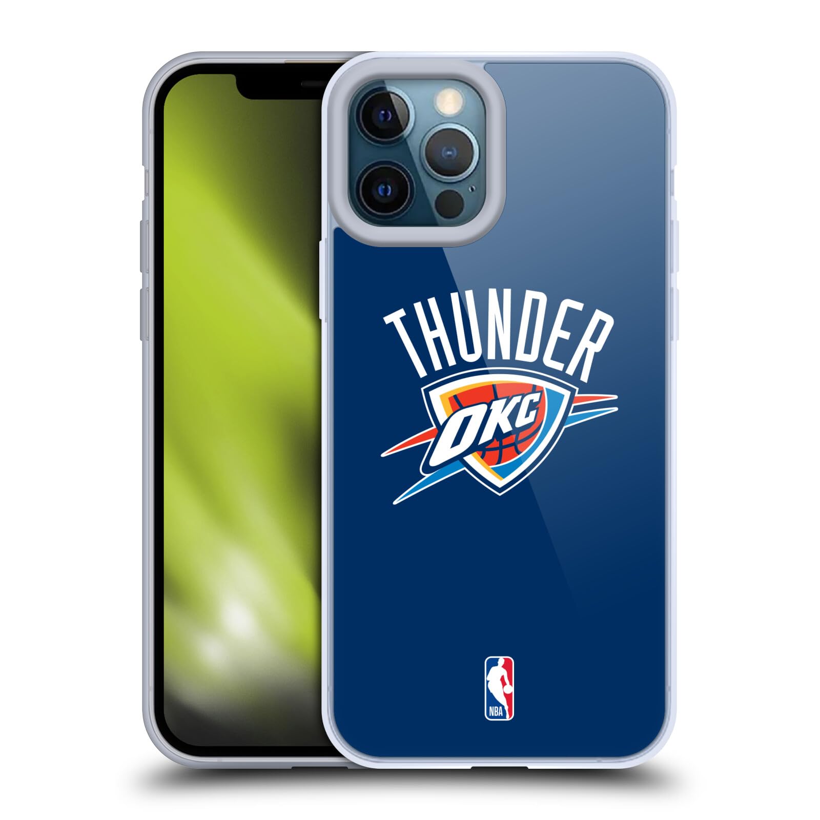 Head Case Designs sous Licence Officielle NBA Bleu Marine Oklahoma City Thunder Logo Coque en Gel [Protection de Qualité Militaire] Compatible avec Apple iPhone 12 Pro Max Et Compatible avec MagSafe