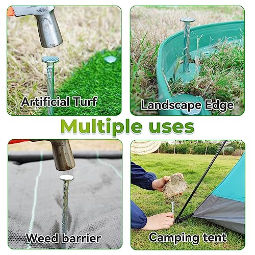 EISENSP 10-Inch Spiral Metal Landscape Edging Stakes - Galvanized and Rustproof - 30pcs Round Anchoring Spikes for Paver Edging, Artificial Turf, Weed Barrier and More - Image 4