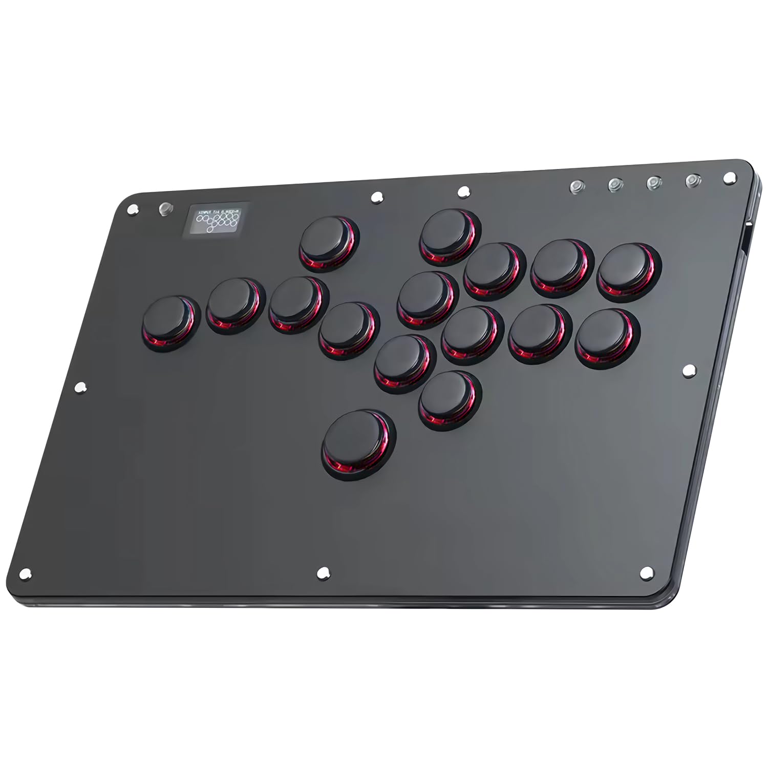 JZW-Shop Haute42 Arcade Stick R16, All-Button Arcade Controller for Switch/PC/PS4/PS3 /Steam Deck, Slim Arcade Fight Stick Game Keyboard with Turbo & Custom RGB, Supports Hot-Swap & SOCD (R16black)