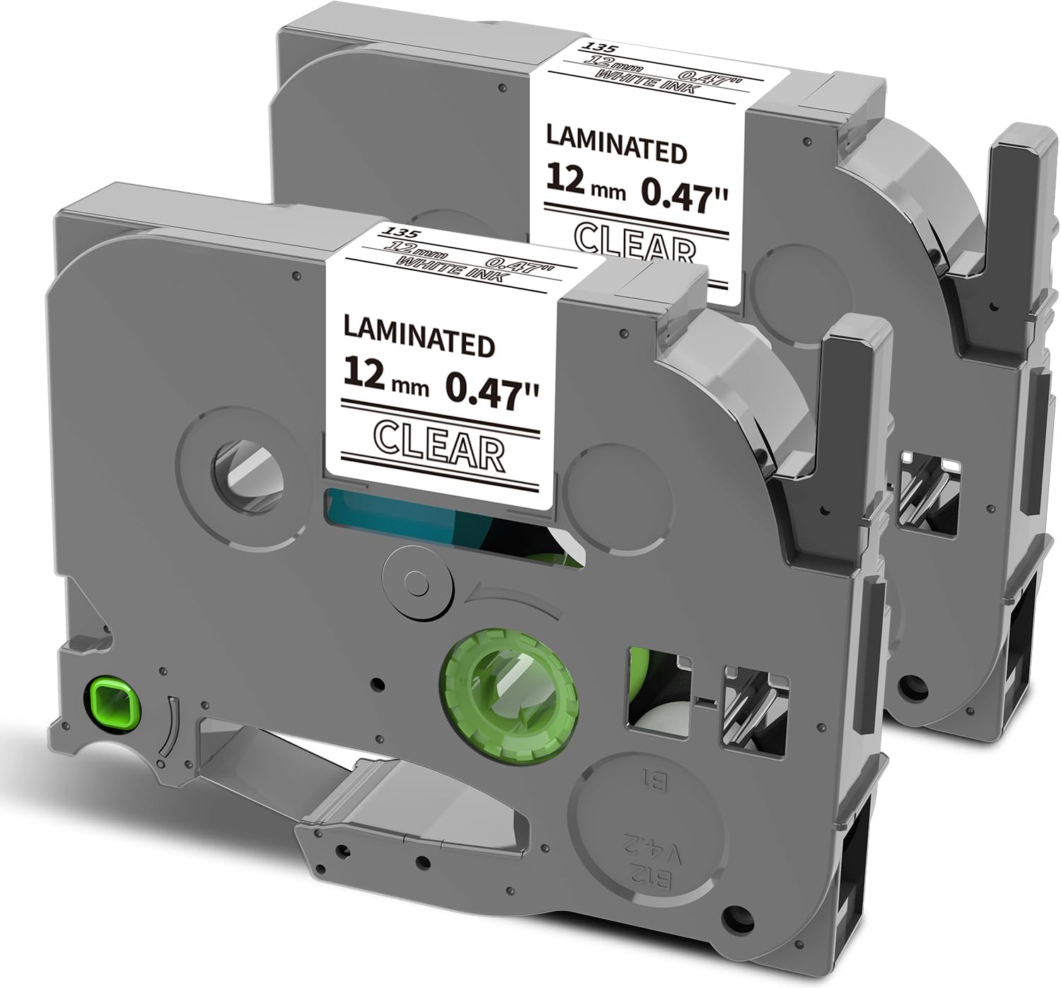 Oozmas Compatible Label Tape Replacement for TZe-135 TZ135 Compatible with Brother P-Touch White on Clear Tape 1/2 Inch 26.2 Feet for PT-D210 PT-D220