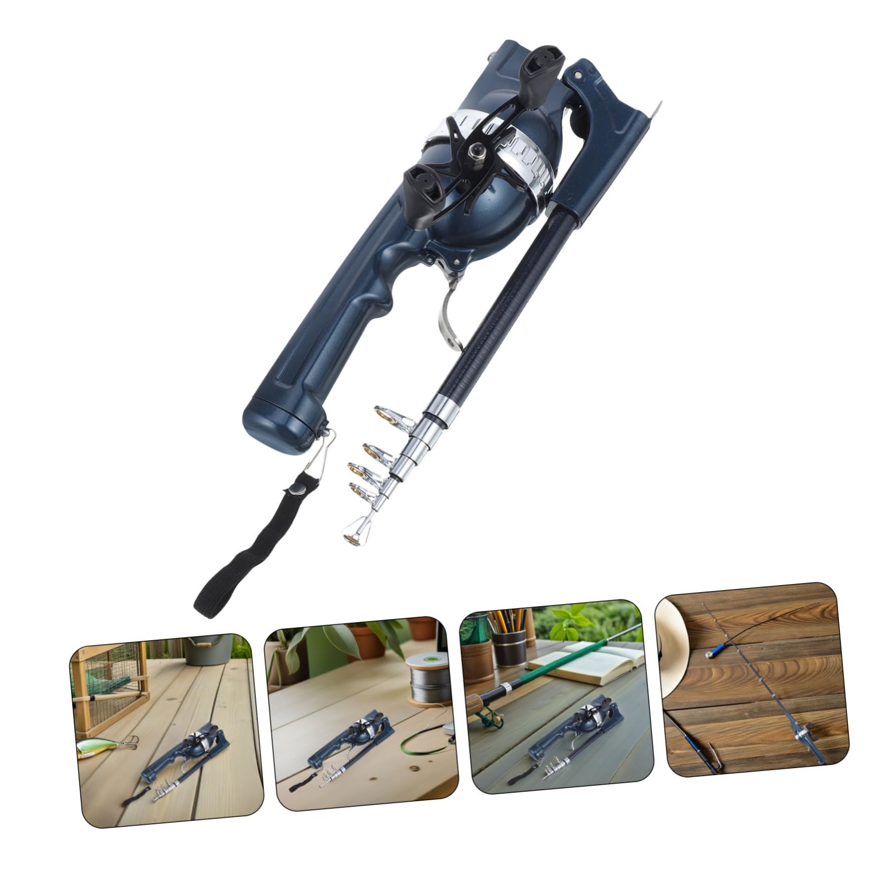 Toddmomy 2 Szt. Portable Collapsible Fishing Rod Combo with Integrated Reel Telescopic Pocket Fishing Gear for Travel Hiking Saltwater And Freshwater Use
