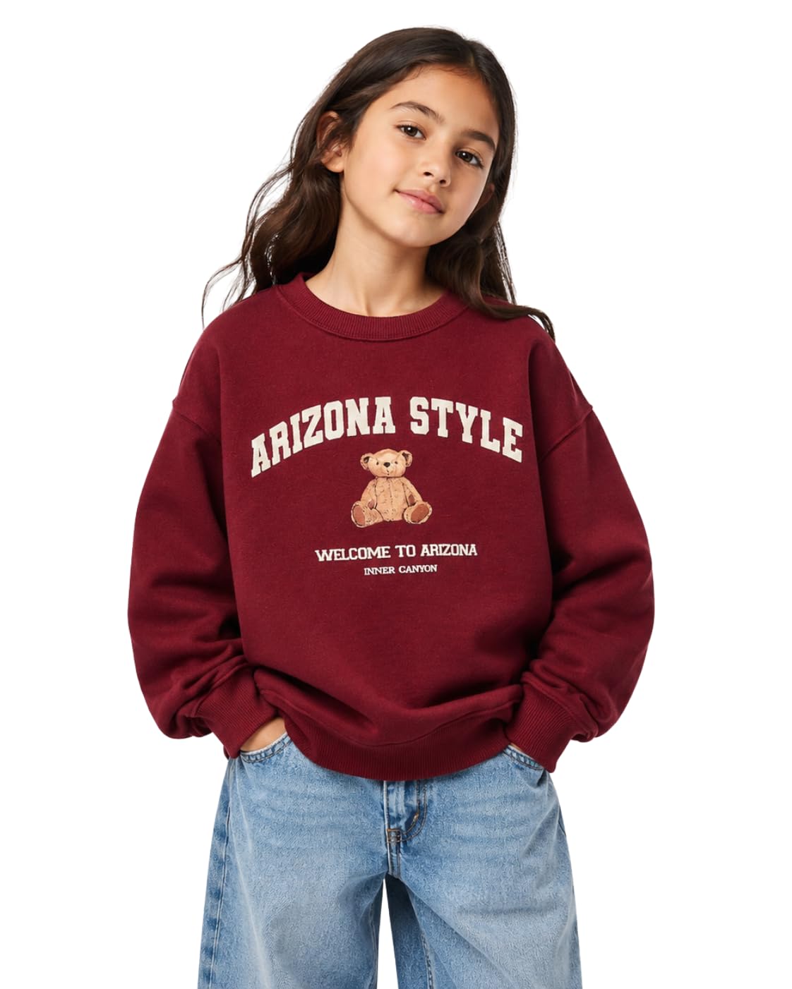 Alan Jones Clothing Girls Oversized Sweatshirt | Printed Pullover | Casual Winter Wear | Age 6-16 Years-picture-32