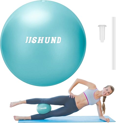 Pilates Ball, 9 Inch Small Exercise Mini Soft Workout Yoga Ball with Exercise Guide, for Home Gym Yoga, Pilates, Core Training, Workout, Balance,