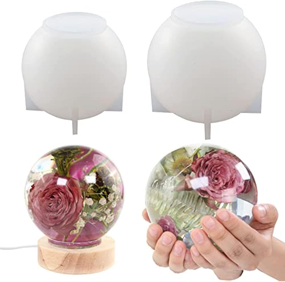 Moule résine sphère 12cm pour figer vos plus beaux bouquets de mariage
