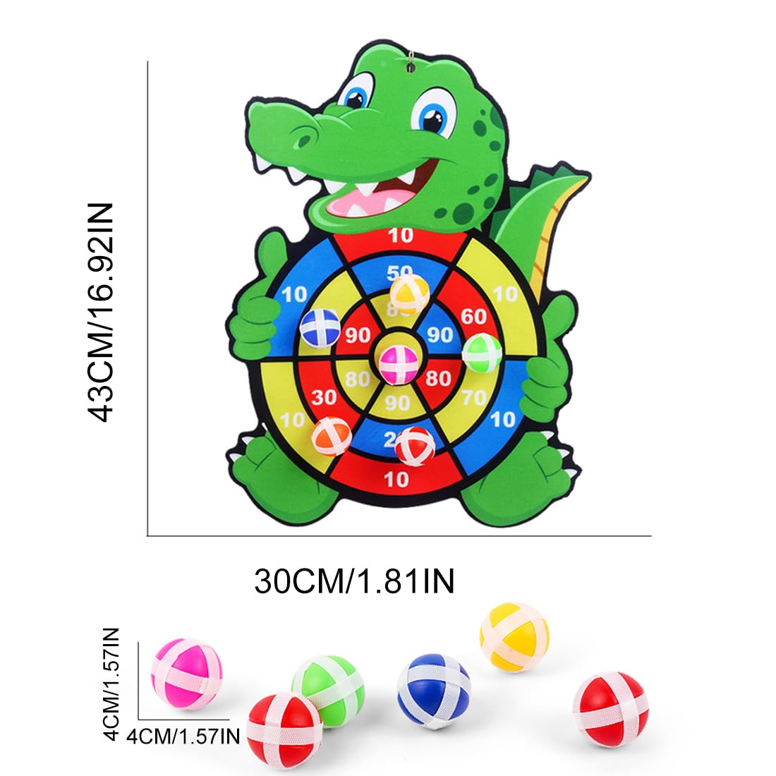Produktbild von 70cm Dinosaurier Dartscheibe Für Kinder - Mit Klettbällen Ab 3 Jahre