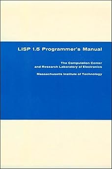 LISP 1.5 Programmer's Manual: 9780262130110: Computer Science Books ...