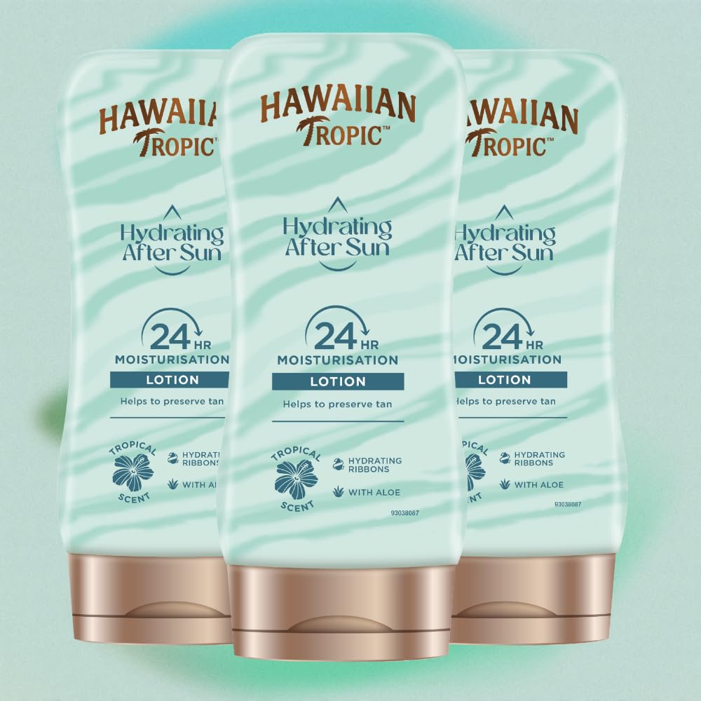 Hawaiian Tropic - Silk Hydration Air Soft After Sun Lotion Coconut Papaya 180 ml - Pack of 3