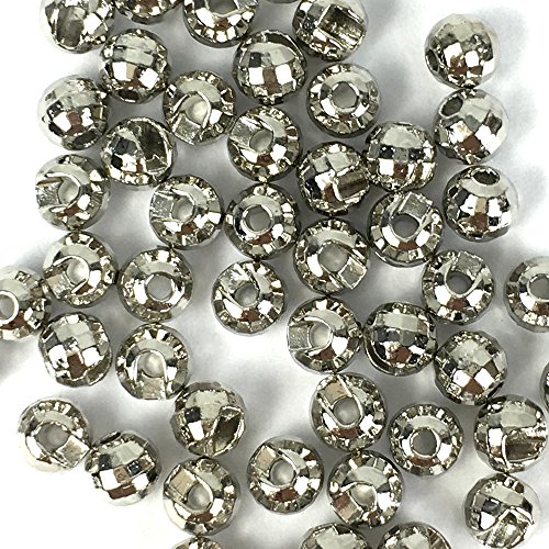 Think Fast Think Deep Aventik 50Pc Tungsten Beads Diamond Faceted Slotted Fly Tying Materials 10 Colors / 5 Sizes Fly Fishing Reflex Faceted Jig Hook (Nickle, 3/32''(2.5Mm)) #TOP7