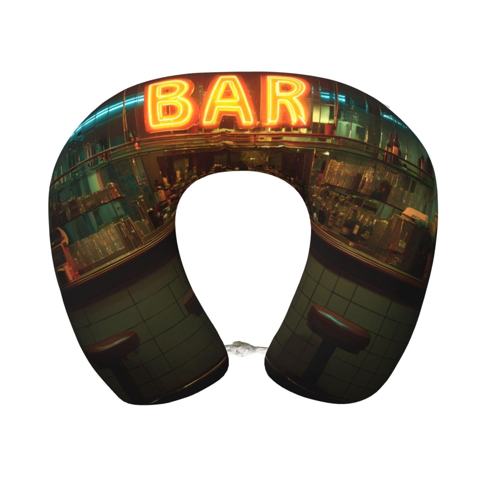 BOAIHH Neat Tavern Memory Foam Travel Pillow for Soft Comfort Fits Snugly for Naps Office, and Airplane Use