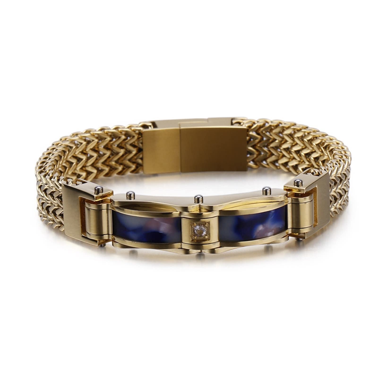 Gliederarmbänder für Herren in Edelstahl, Weizenkette Kettenarmband Hochwertig und Handgearbeitet