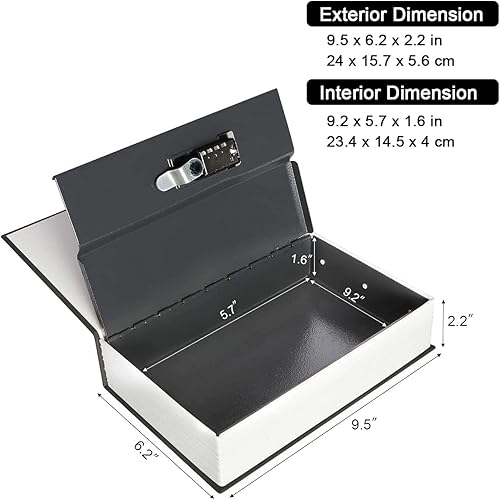 Miniatura 3 de Caja fuerte de almacenamiento para libros de diversión, caja de seguridad con cerradura de combinación de alta calidad, caja fuerte portátil para