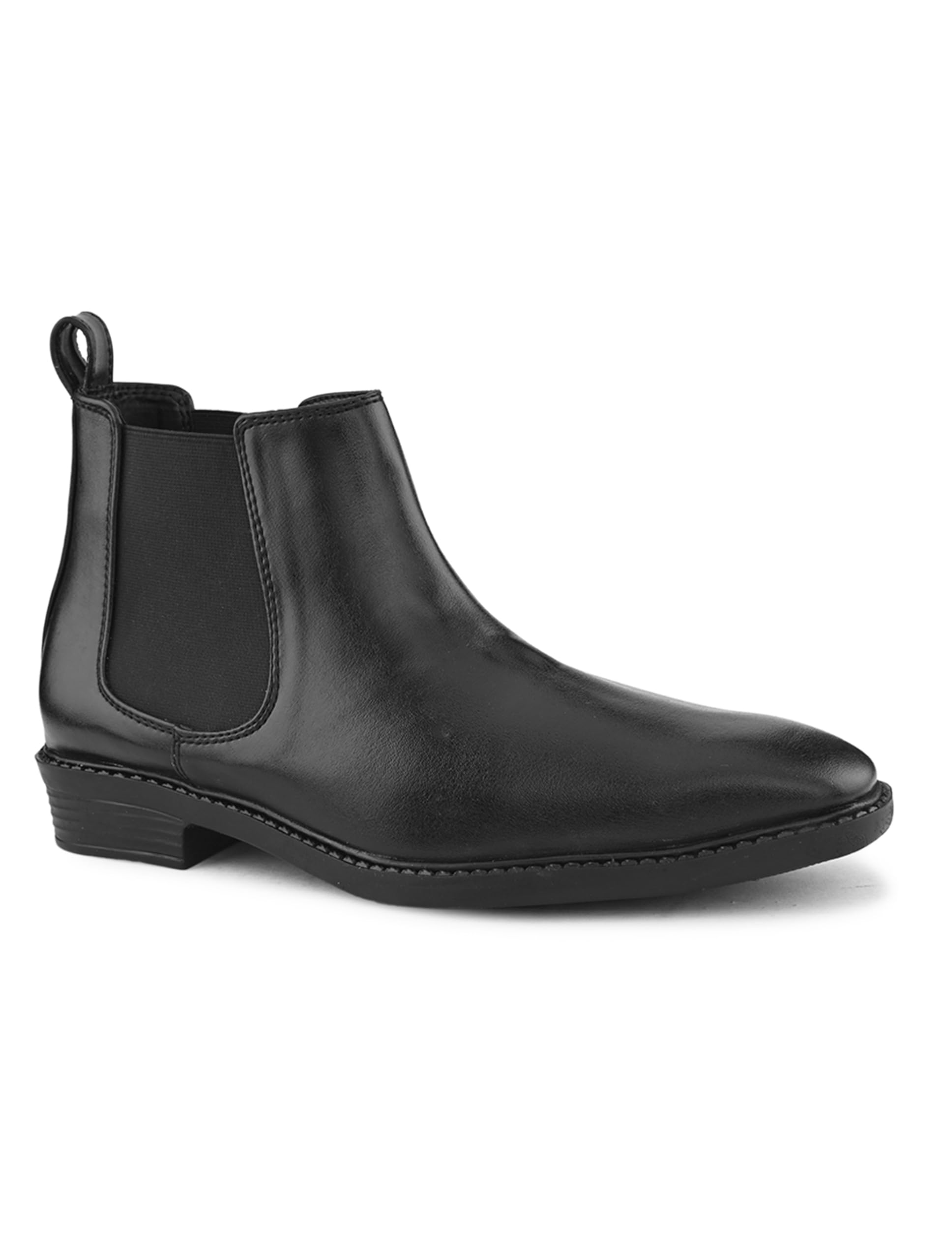 stanphord Men’s Black Chelsea Boots | Slip-On Formal Ankle Boots for Men | Smooth Synthetic Leather | Casual Shoes - TPZN 2226 BLACK-6-picture-13