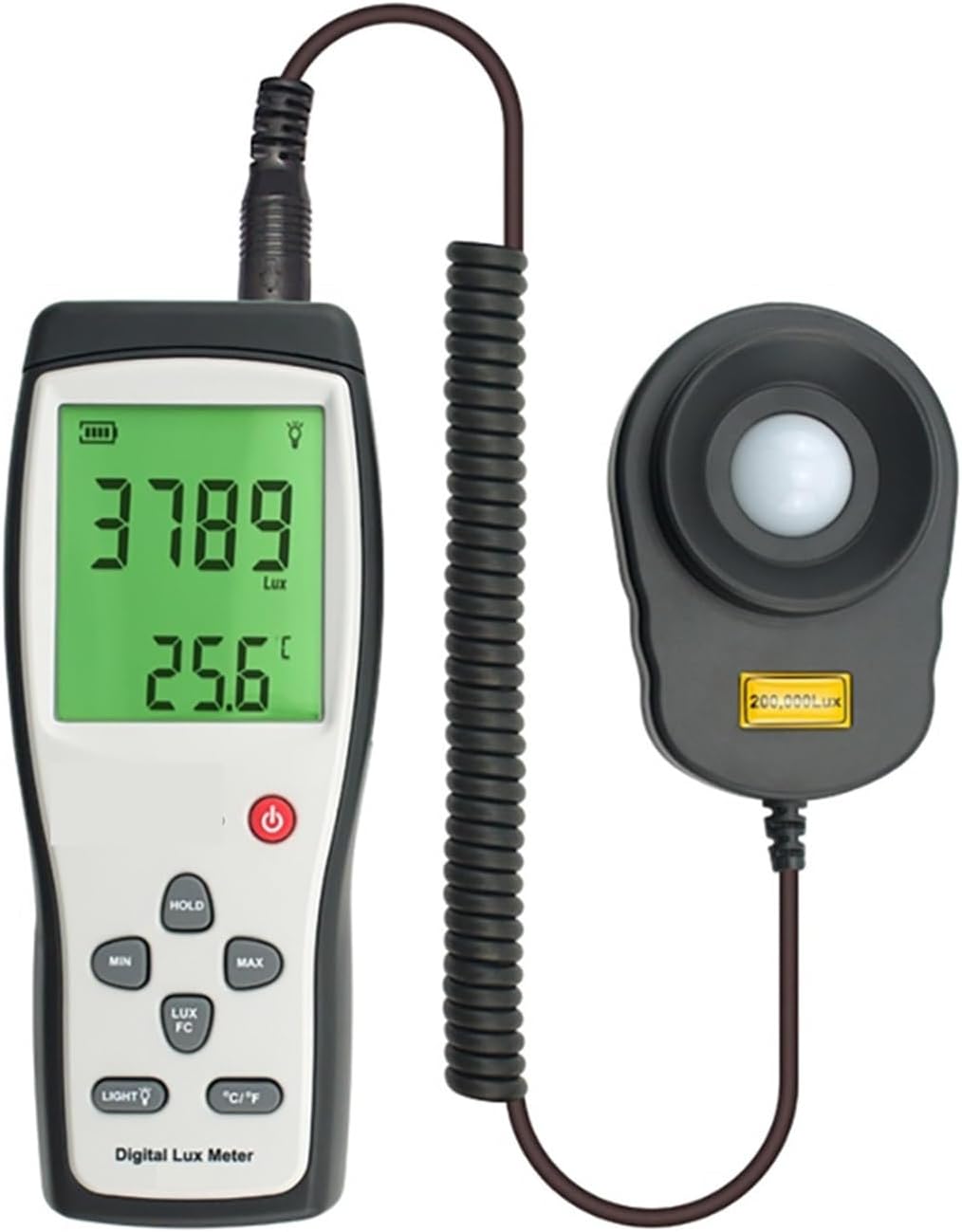 Photographic Light Meters Digital Lux Meter Spectrophotometer Photometer Spectrometer High Precision Light Meter 1-200.000lux Emergency Light for Plants Aquarium Light Tester