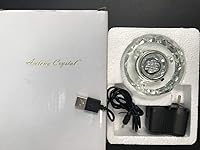 Vista 3 de Amlong Crystal 7 luces de color LED iluminadas soporte de exhibición de cristal redondo