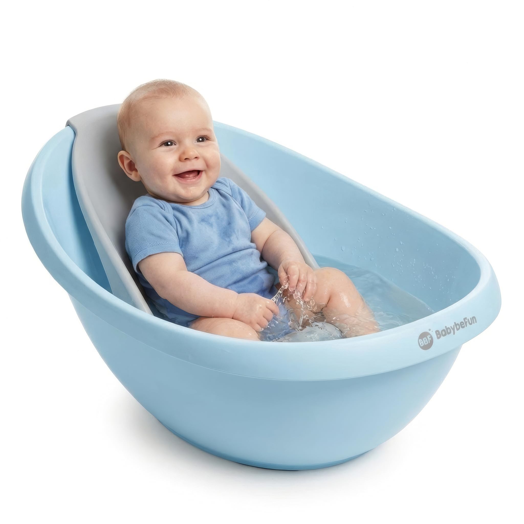 BabybeFun Baby Badewanne mit Badewanneneinsatz für Neugeborene [Testsieger] Rutschfeste Babybadewanne für Babys und Kleinkinder [0-12 Monate] Babywanne für Dusche Badewanne Blau | Farbe wählen…