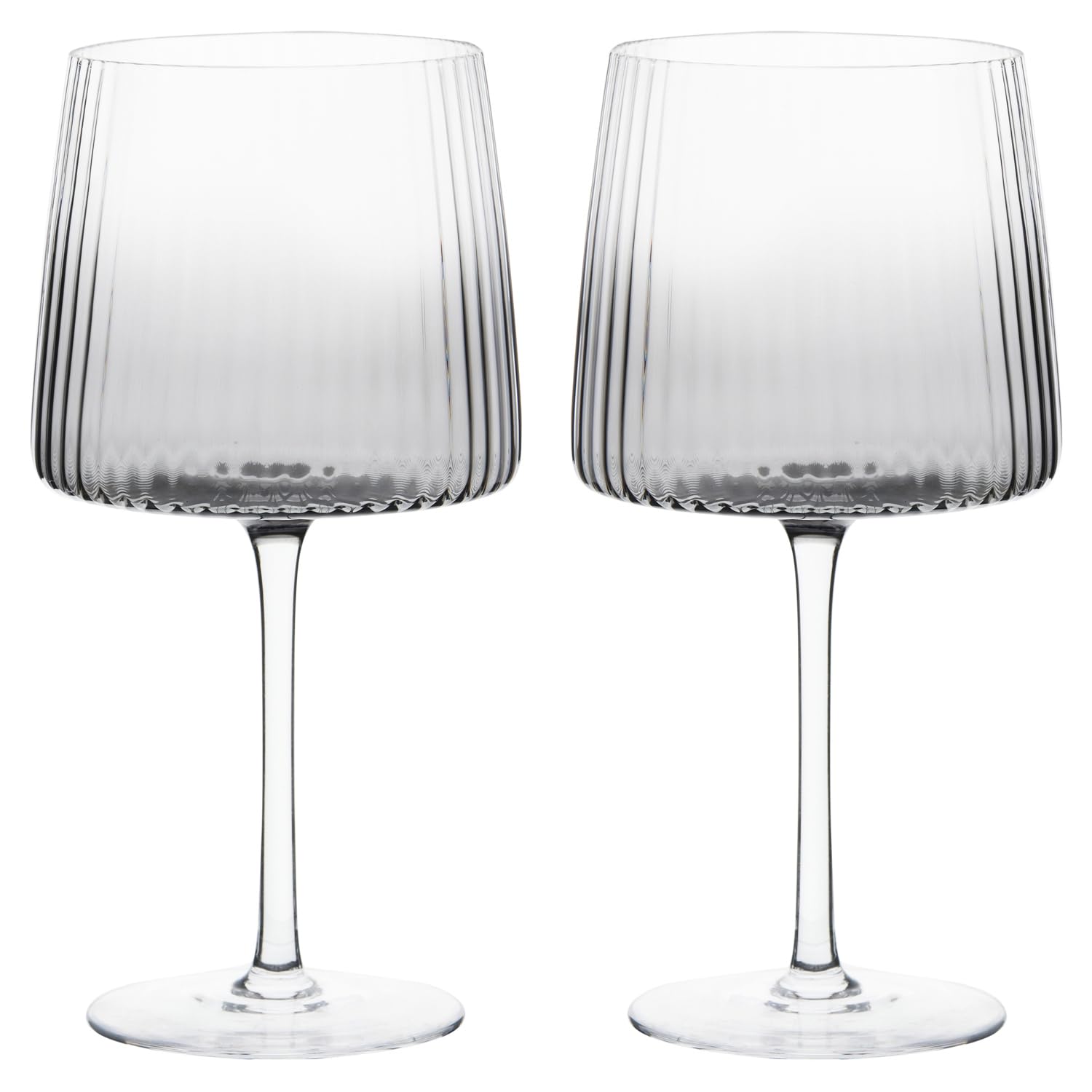 Empire Verres à Gin Fabriqués à la Main pour Vin, Cocktails ou Eau - 700 ml - Gris Fumé - Lot de 2 Élégants Verres à Cocktail