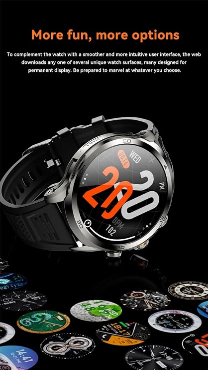 1.95''Smart Watch for Men (Answer/Make Call), Battery Pedometer Calorie Smartwatch, IP68 Waterproof &1990mAh,100+ Sports Modes Fitness Tracker Watch