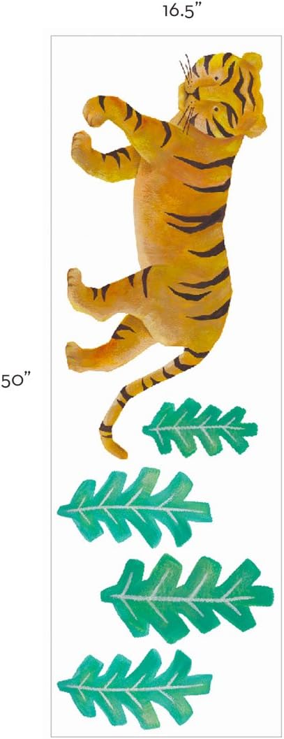 Wild Animals, Tropical Leaves Wall Sticker - Tiger - by Simple Shapes