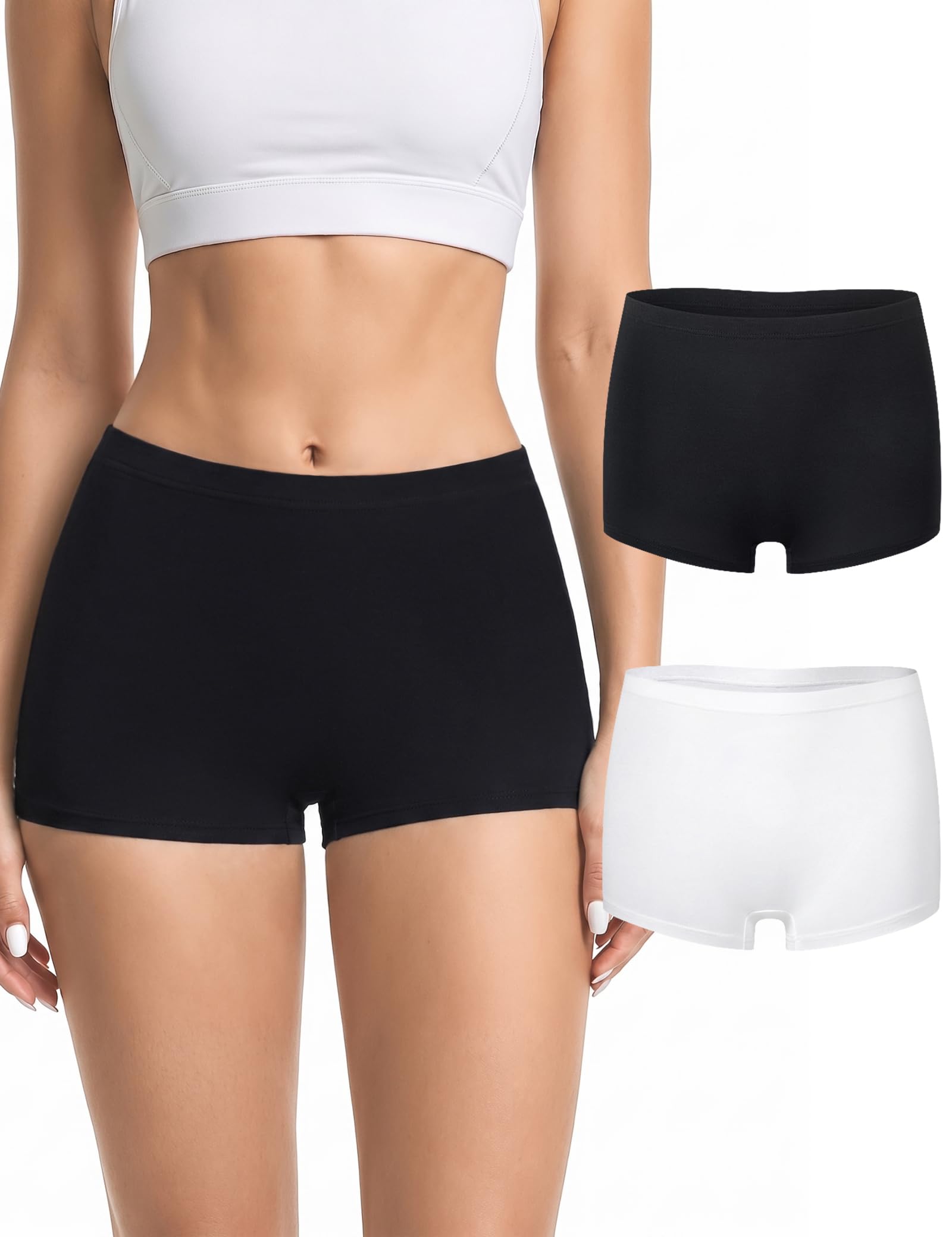 Briyat Bambus Unterhosen Damen Boxershorts Hohe Taille Unterwäsche Hohe Elastizität Frauen Boxer Shorts Leicht und Atmungsaktiv Schlüpfer Damenunterwäsche Bequeme Hotpants S-3XL