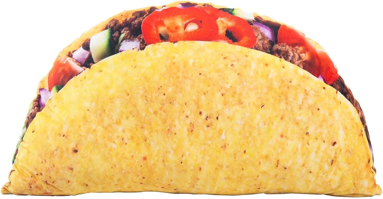 Taco Plush Pillow Mexican Food Funny 3D Giant Food Plush Stuffed Pillow Novelty Throw Cushion Stuffed Animal Toy 23"