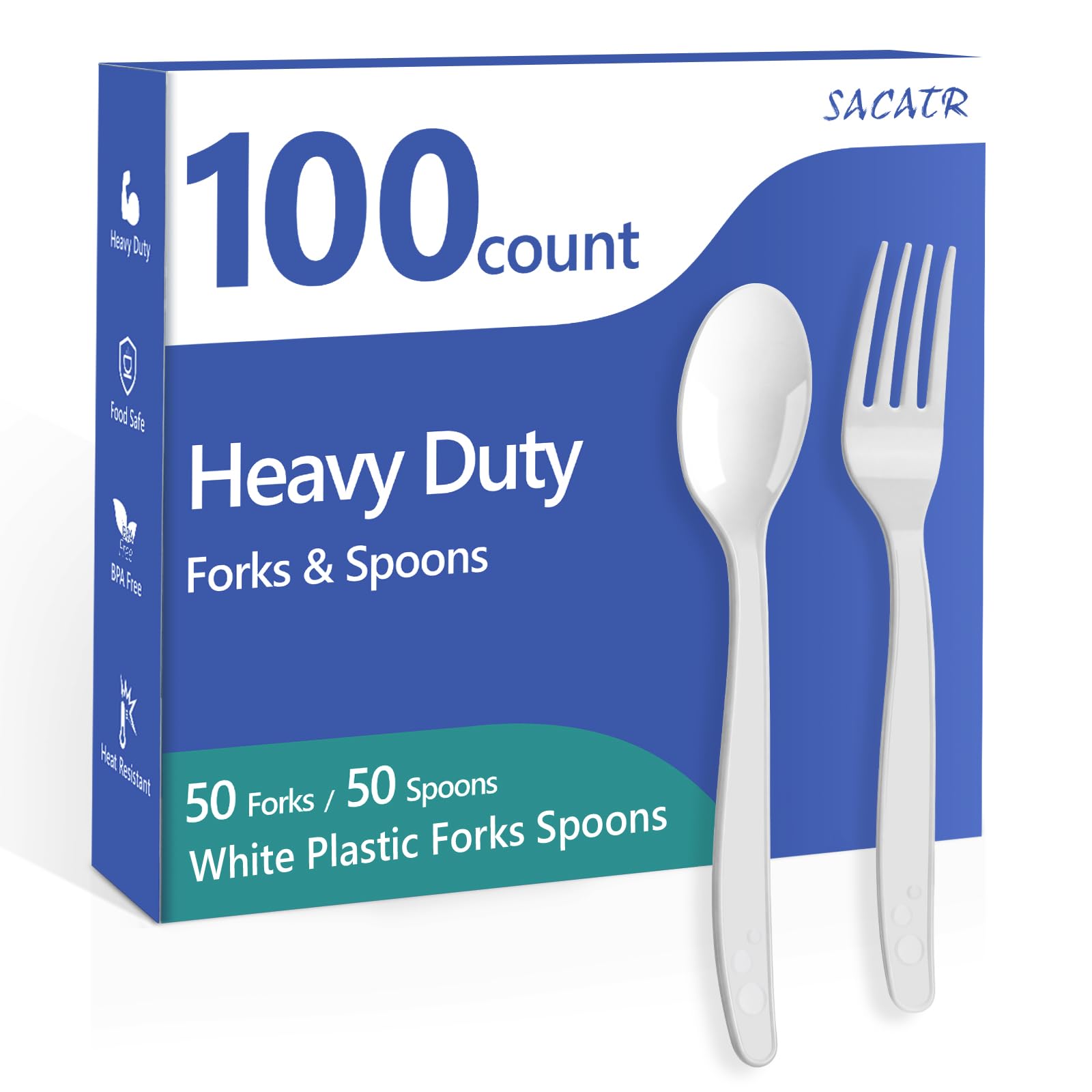 SACATR 1000 Count Clear Plastic Silverware Heavy Duty -Forks, Spoons,Knives — Amazon image 17
