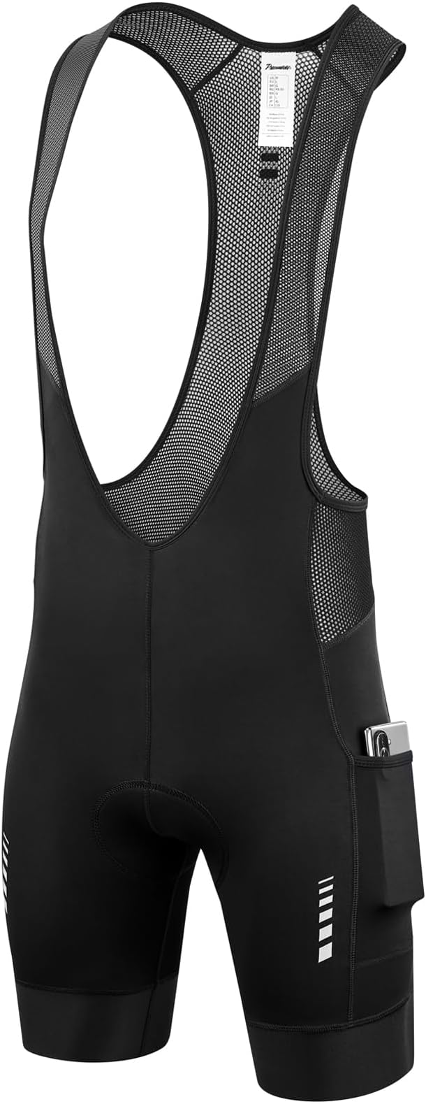 Men's Cycling Bike Bib Short with Phone Pockets,4D Padded Breathable Biking Bicycle Bib Tights