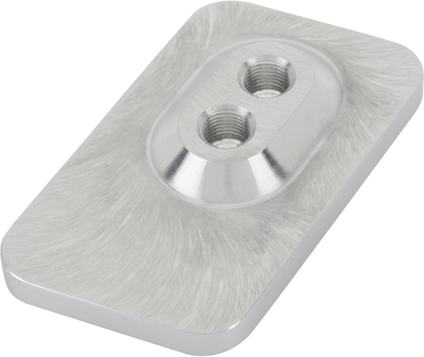 Speedway Motors Universal Polished Aluminum Brake Pedal Pad with Non-Slip Rubber Inserts, 4-1/8” x 2-1/2” Cover for Street Rod, Hot Rod, & Custom Car Applications, Polished Finish