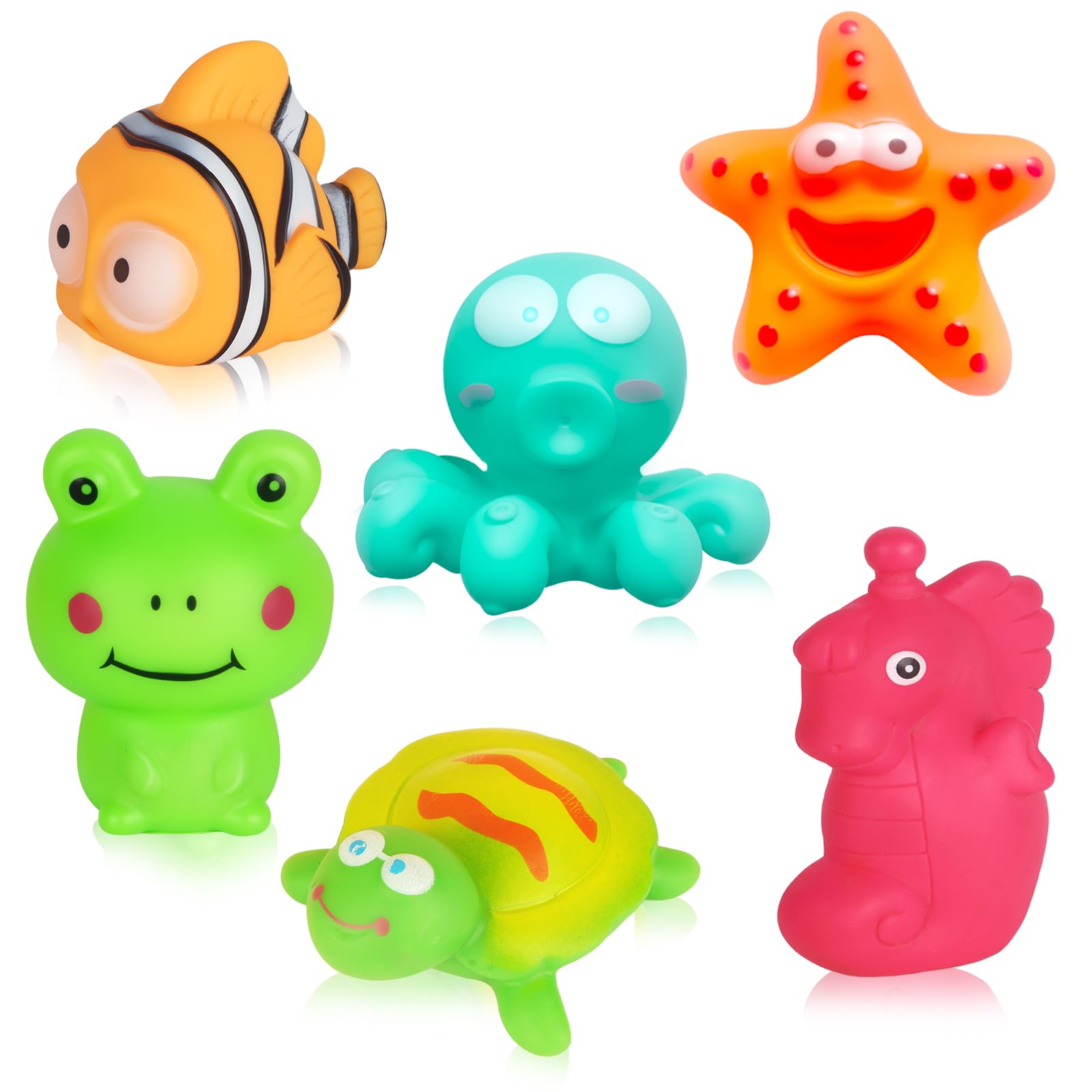 No Hole Mould Free Baby Bath Toys for 1+ Year Old 6Pack Toddler Bath Toys for Babies, Sea Animal Swimming Pool Toy Kids Water Play Toy for Boys Girls — view 8