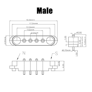 【Popoページ】 Amazon.com: 2 Pair Magnetic Pogo Pin Connector, 2/3/4/5P 2A