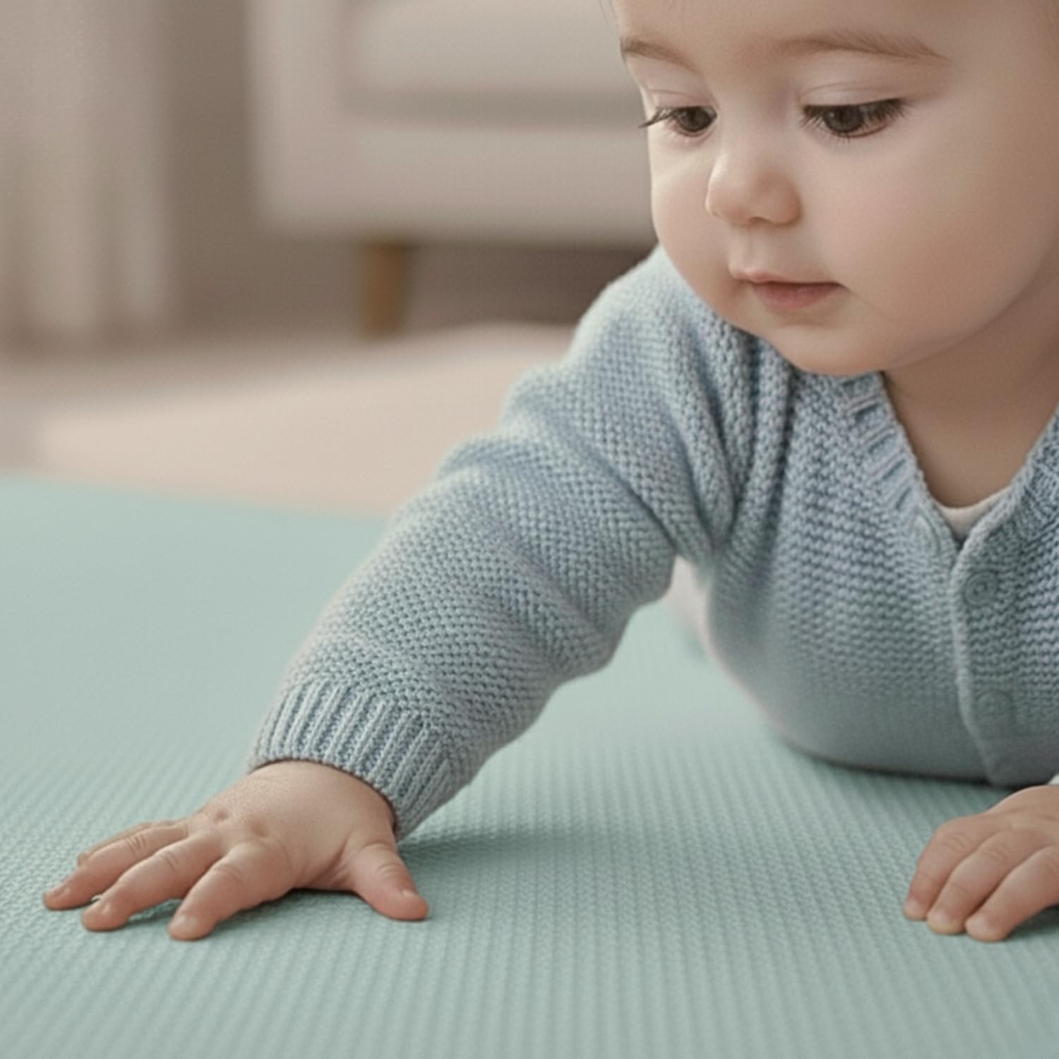 LittleTom 18 Piezas Alfombra Bebé Desde el Primer Mes - 30x30 Colchoneta de Espuma EVA Acolchada - Superficie Puzzle Antideslizante para Niños Pequeños - Suelo Protector para la Habitación Infantil