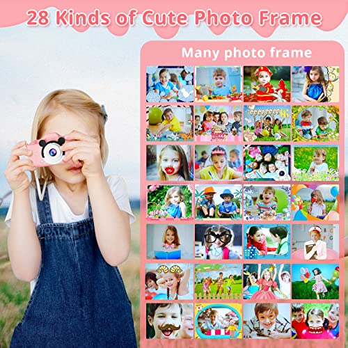 Saneen Kids Camera, 40Mp & 1080P Hd Selfie Camera For Kids Ages 2-9, 4X Zoom Toddler Kids Toy Camera For 2 3 4 5 6 7 8 9 Year Old Girls Boys Christmas Birthday Gifts With 32Gb Tf Card (Pink Mouse) #TOP4