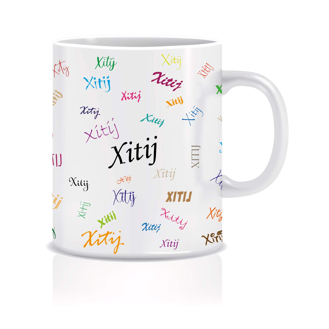 WeChitr Typography Coffee Mug for Xitij Personalised Name Ceramic, 350ml, 1 Unit