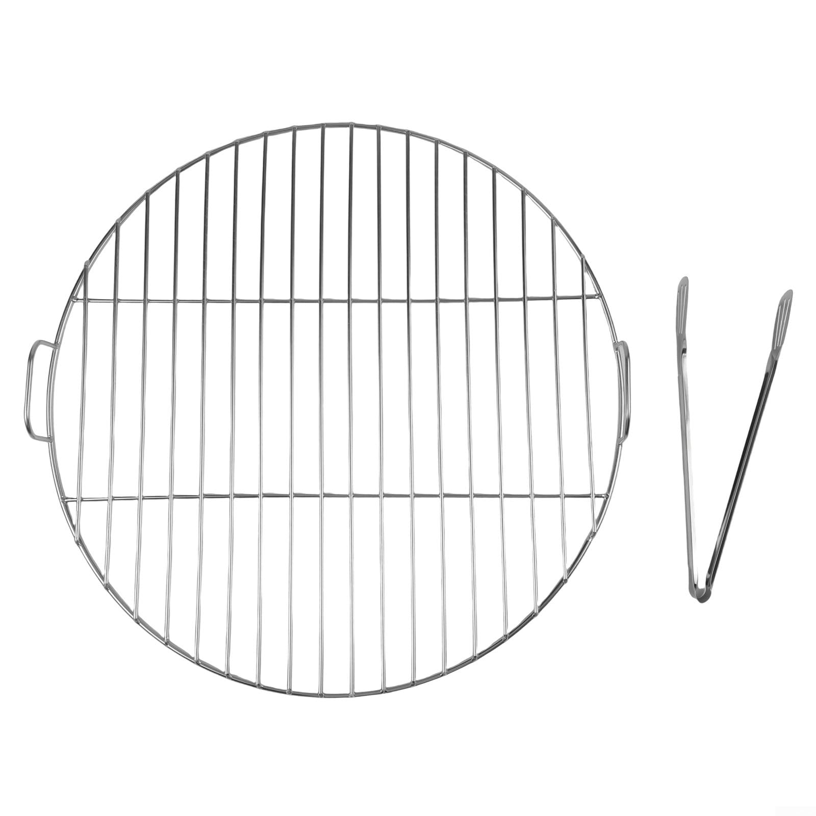 Parrilla redonda con mango para barbacoa Weber 7432 y 57 cm, pieza de repuesto de 45 cm de diámetro, resistente al calor y duradera para barbacoa al aire libre, fácil limpieza y manejo, plata (53 cm)