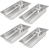 4 Pack 13 Size x 2.5 Inch Deep Steam Table Pan, 12.8x6.9x2.6 Stainless Steel Anti-Jam Hotel Pan for Food Warmer, Buffet Server, Restaurants and Catering Supplies, 22 Gauge