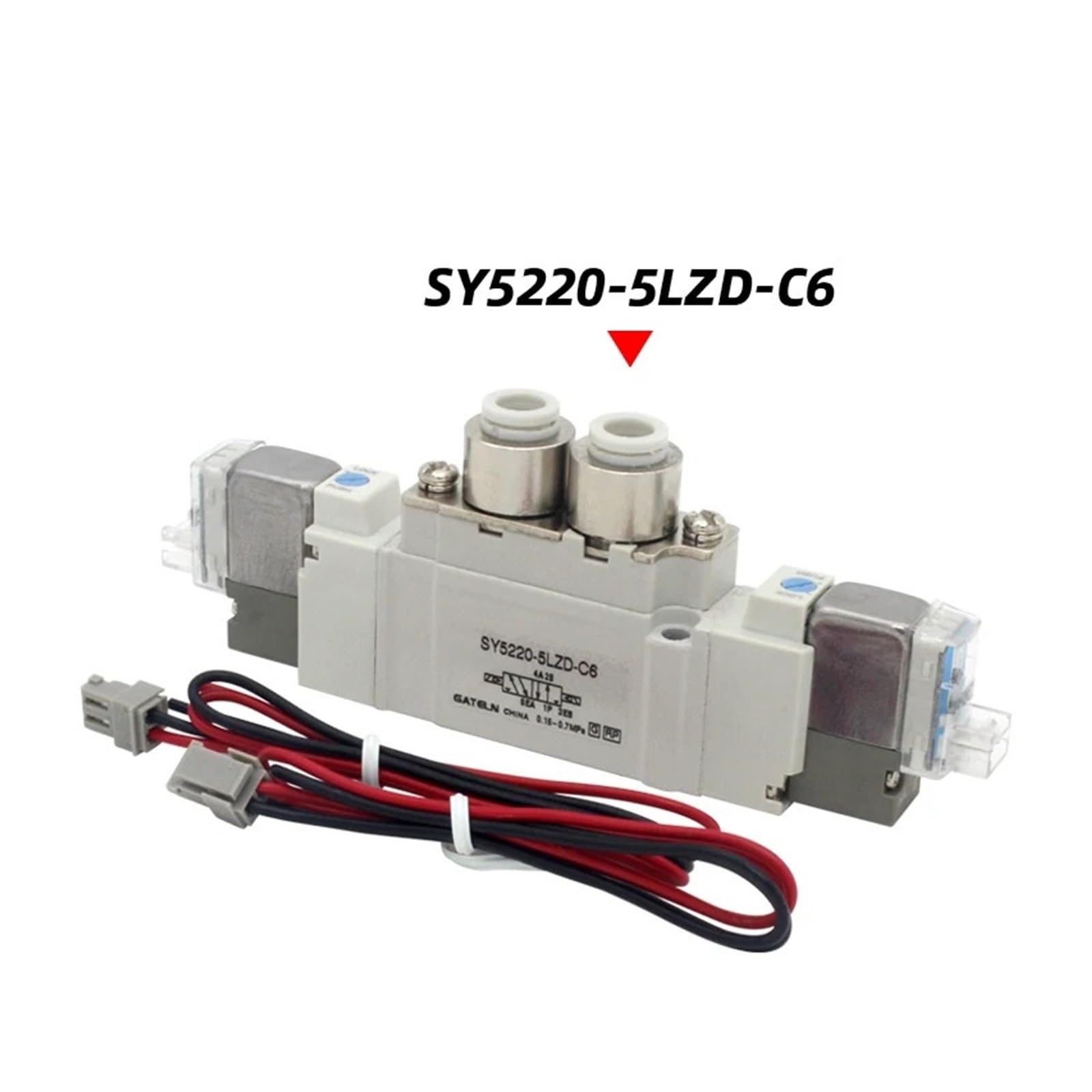 1 sztuka SMC 5-drożny 2-zawór elektromagnetyczny SY3220 SY5220 SY7220-4LZD/5LZD/6LZD normalnie zamknięty wewnętrzny zawór automatyzacji (SY7220-5LZD-C10)