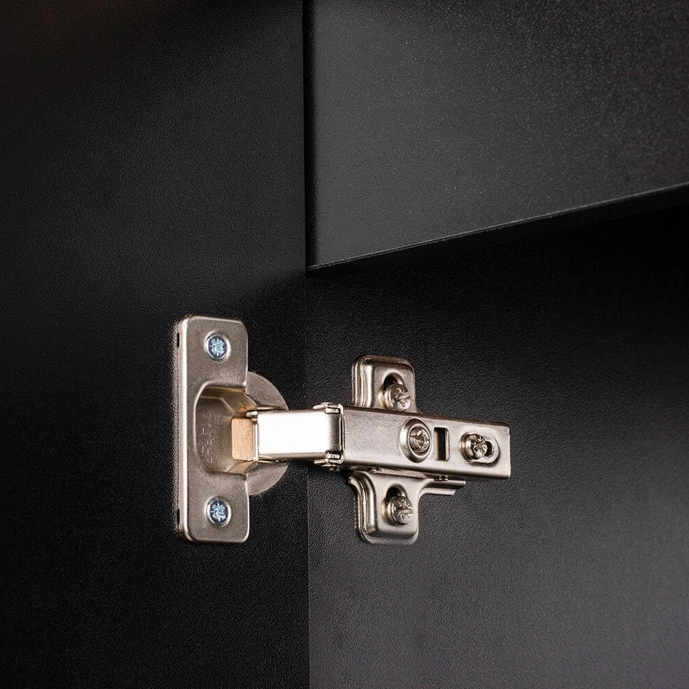 [en.casa] Conjunto Mueble de Baño con Lavabo Ovalado Newport Armario Bajo Baño Suspendido con 2 Puertas y Encimera 1 Lavabo de Cerámica Aglomerado 80x71x40 cm - Negro/Efecto Roble