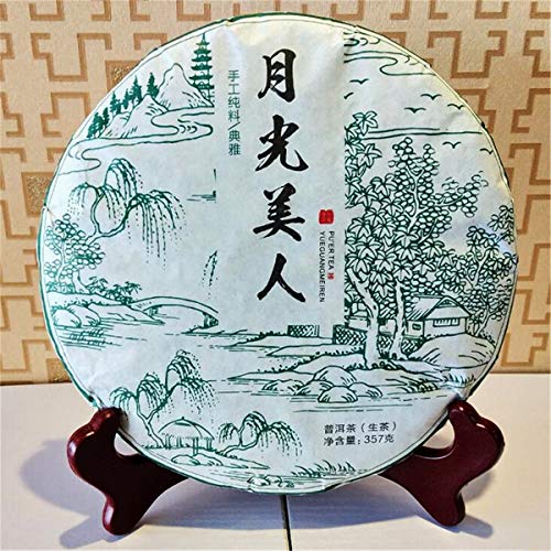 Té chino Pu'er 357g (0.787LB tea Té crudo de Puer Té verde Claro de la luna Blanco Árboles viejos Pu erh Cuidado de la salud Pu er té - Imagen 3