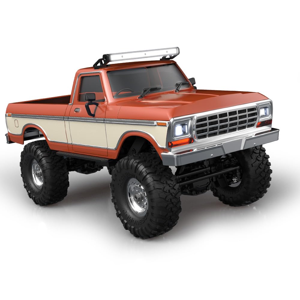 2 4GHz Macchina Telecomandata Modellino Big Fuoristrada 4WD con Luci LED IPX4 Sottofondo in Metallo e Servo Auto RC RTR Cambio Alto Basso