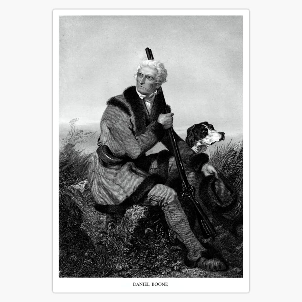 Daniel Boone Window Bumper Sticker Decal 5"