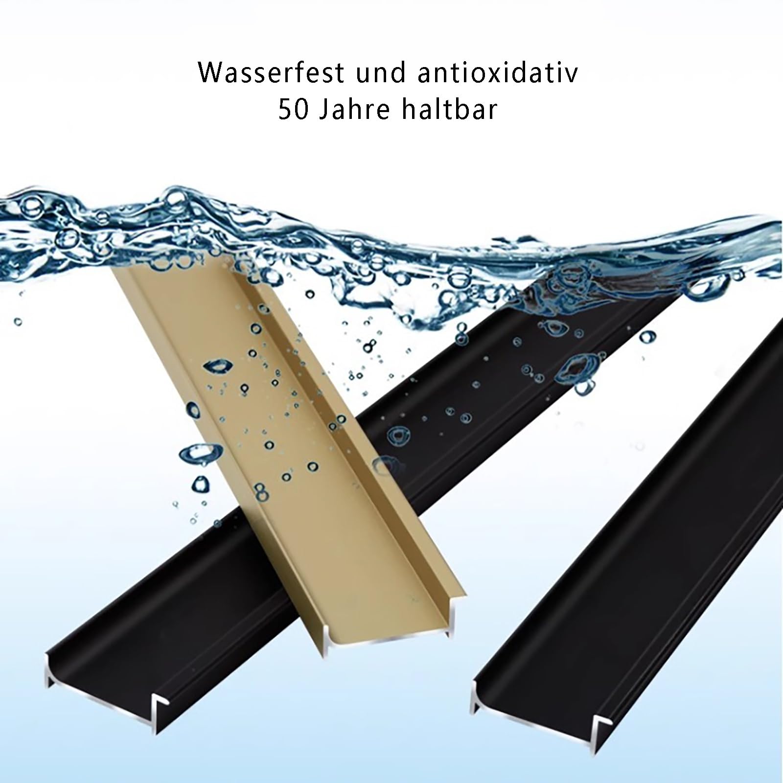 High-Quali 125 cm battiscopa in metallo – 4 pezzi impermeabile Slish Wall Molding 80 mm altezza pedana in lega Ele per decorazioni domestiche