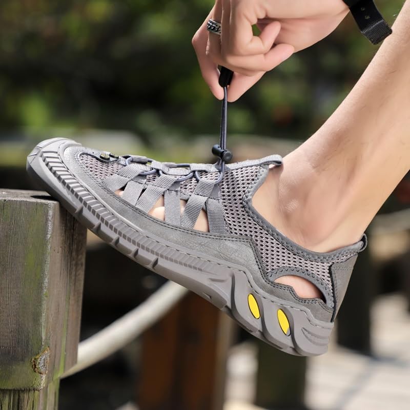 Men Sandals Comfortable Soft Men's Shoes Outdoor Handmade Casual Beach Sandals Wading Sneakers4