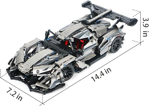Miniatura 8 de Mesiondy Kit de bloques de construcción de autos de carreras desafiantes para adultos, juguetes de bloques de construcción de autos deportivos, kits