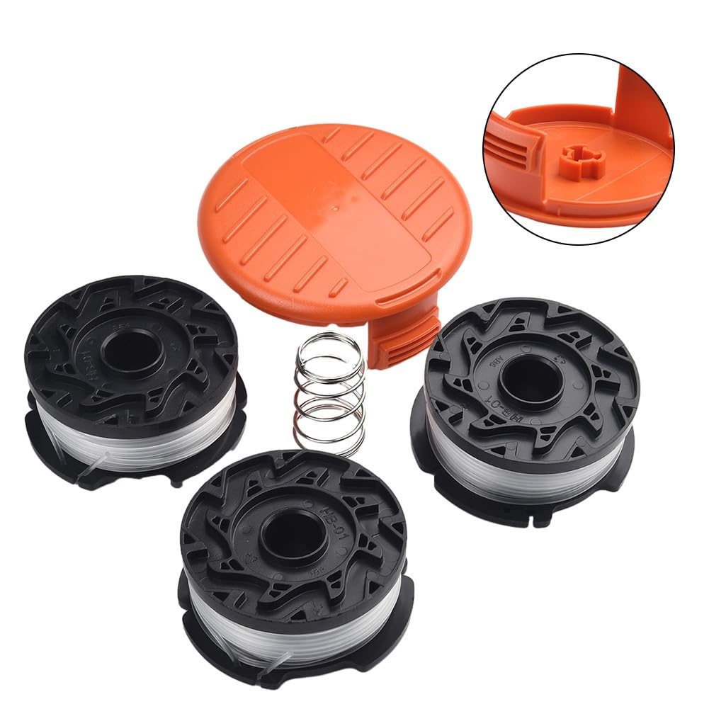 Juego de 3/6 bobinas de repuesto con hilo para Black &Decker AF-100 Eater, 0,065 pulgadas x 30 fu?, función de avance automático, compatible con desbrozadora GH400 GH500 GH600 GH900 CST1000 MTC220