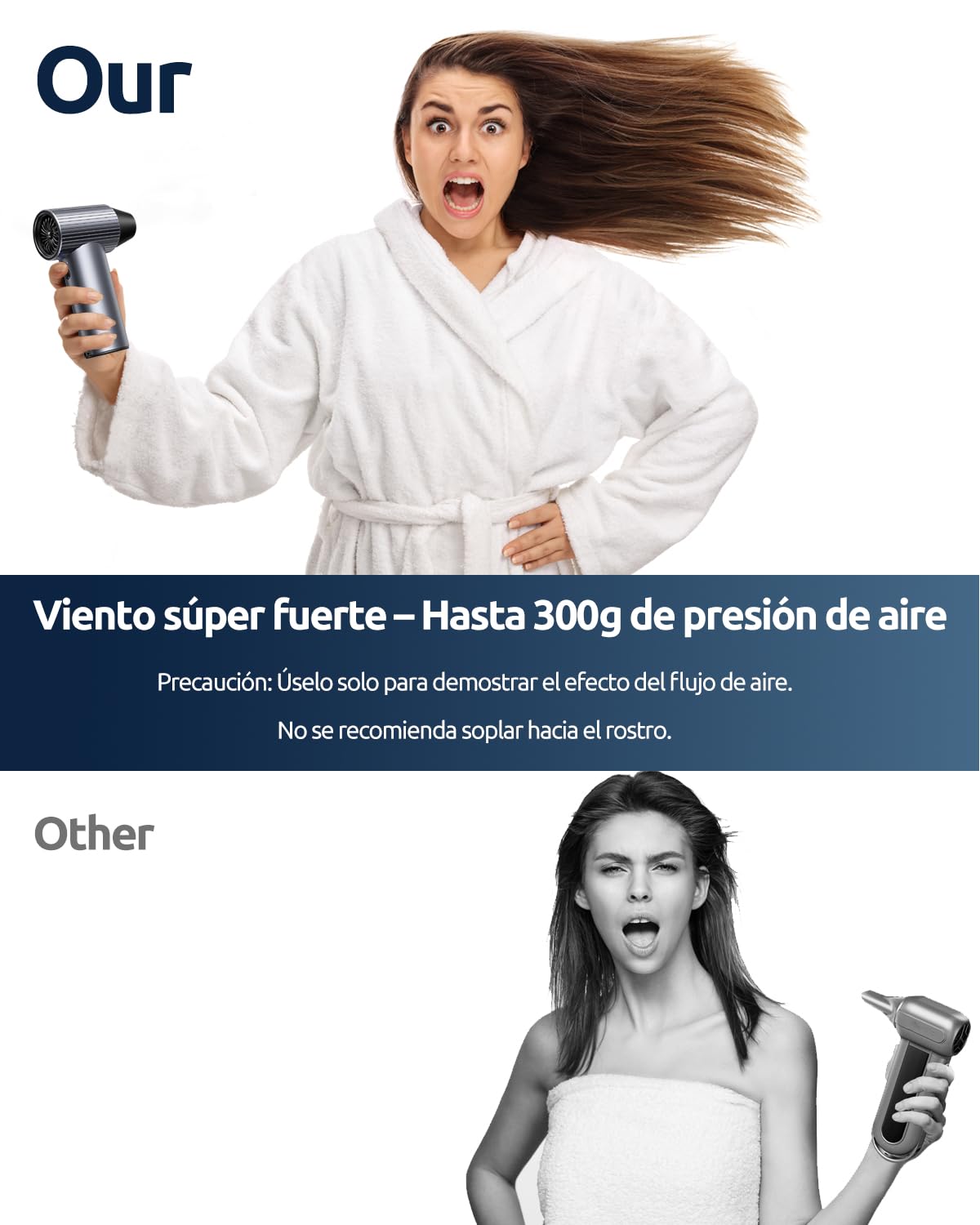 300.000 RPM Soplador de Aire de Metal - Soplador Aire Comprimido para PC con 3 Velocidades Ajustables - Soplador de Aire Inalámbrico Recargable para Teclados, Automóviles, Hogar y Exteriores