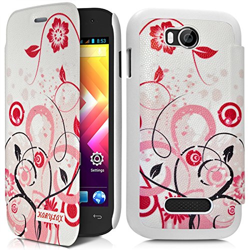 KARYLAX Seluxion - Coque Housse Etui à Motif HF30 Rabat latéral et Porte-Carte pour Wiko Iggy + Film de Protection