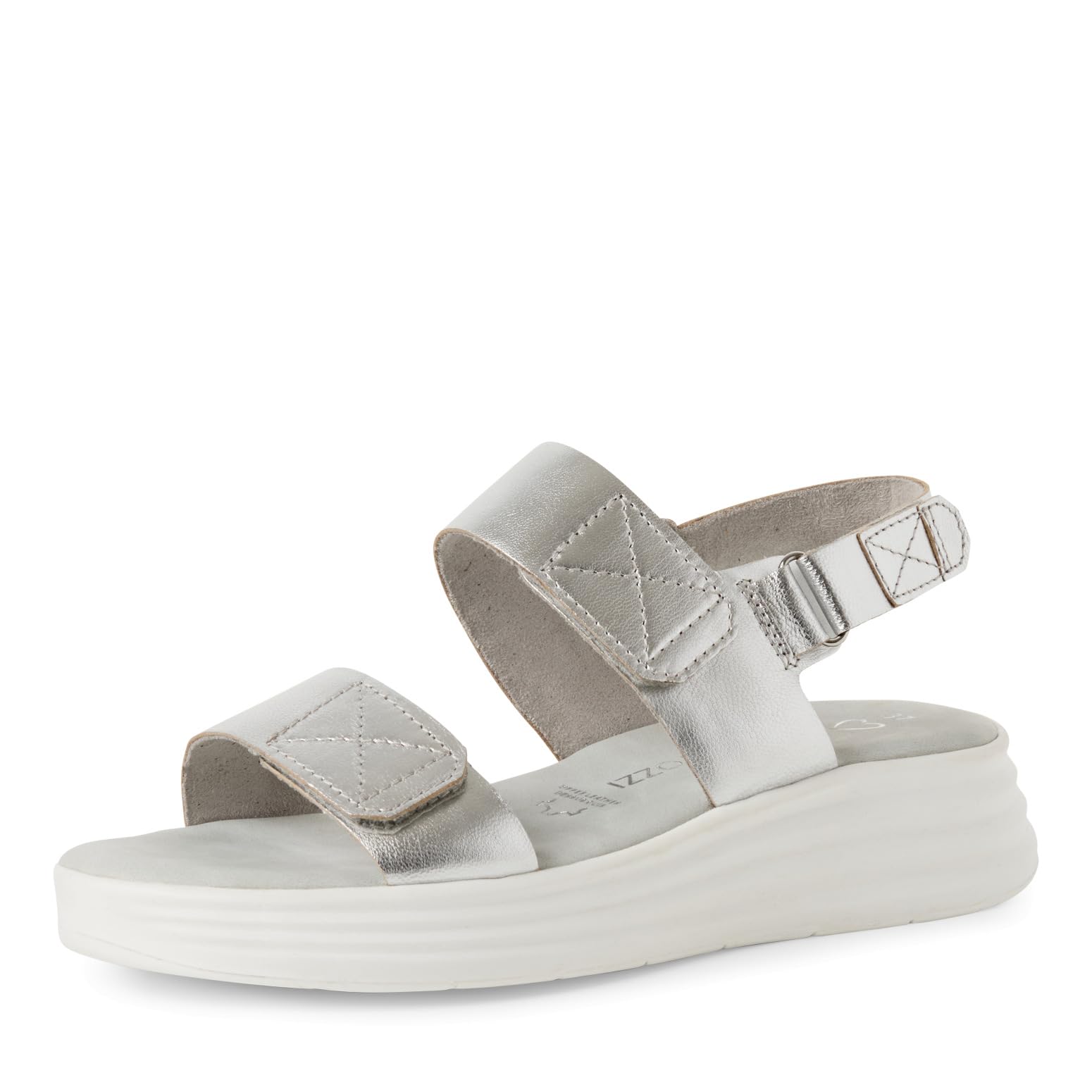 MARCO TOZZI Damen Sandalen flach aus Leder mit Klettverschluss