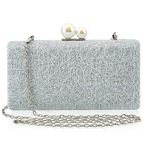 Abendtasche für Damen, Kupplungstasche, Umhängetasche, modisch, für Bankette, Asche, Partys, silber / schwarz Cover