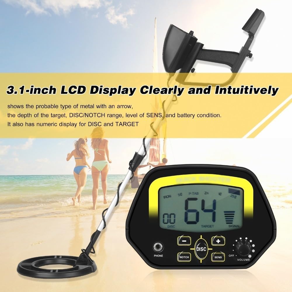 Metal Detectors for Adults Waterproof - Metal Detector, High Accuracy Metal Detector, Underground Metal Detector Jewelry Treasure Hunter, Suitable for Beach Detecting, Treasure Hunting