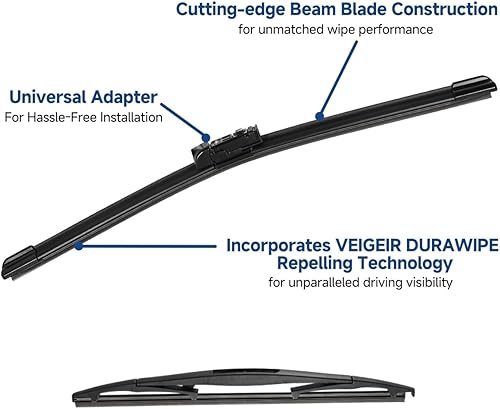 Vista 50 de Paquete de 3 limpiaparabrisas compatibles con Toyota RAV4 2019-2022, limpiaparabrisas delantero y trasero, juego de cuchillas de repuesto para mi