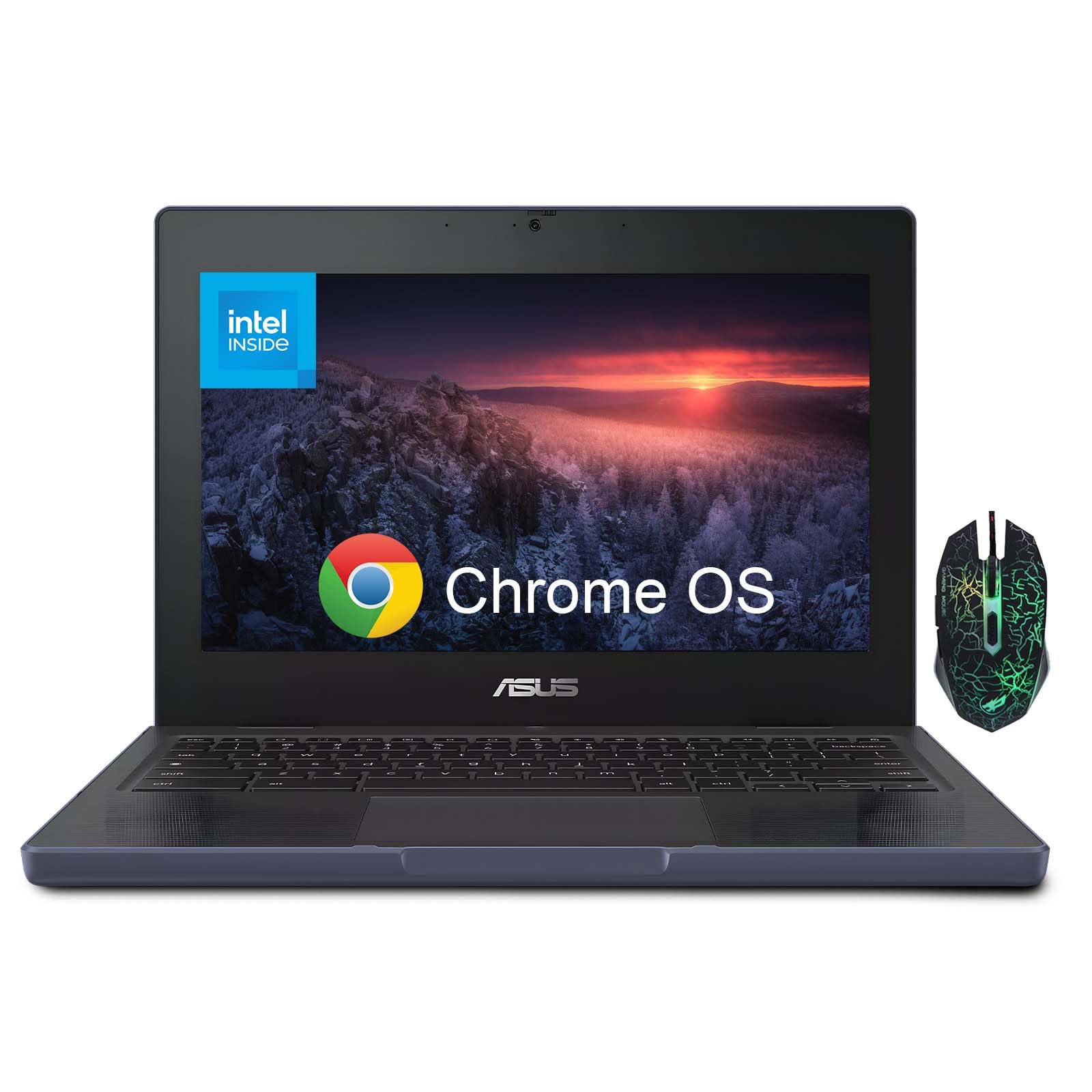 ASUS Chromebook CR11 Ruggedized Laptop, 11.6” HD 16:9 Display, Intel Processor N100, 4GB LPDDR5 RAM, 64GB eMMC, Spill-Resistant Keyboard, Wi-Fi 6E,